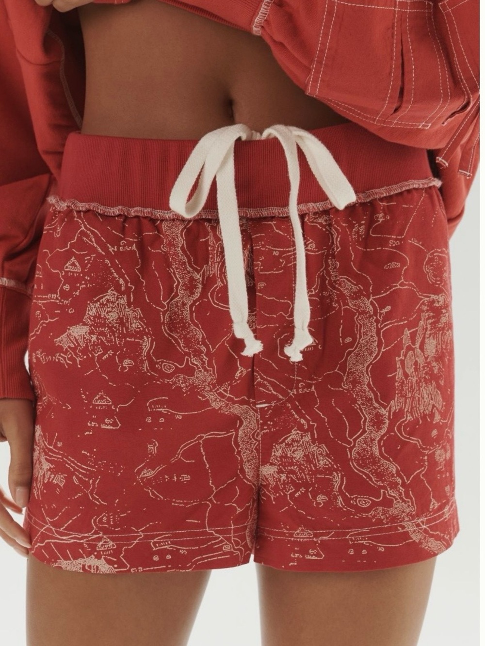 Anthropologie Base Weight Daily Practice Shorts Asian Toile